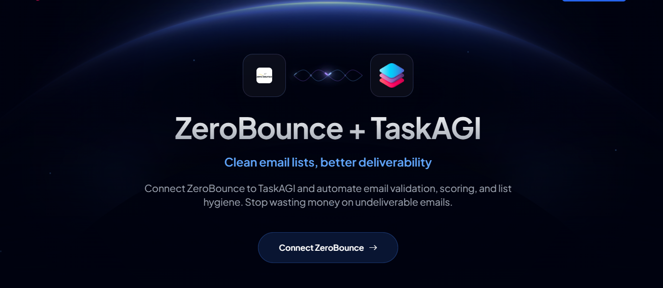 TaskAGI Now Integrates ZeroBounce for Email Validation and AI Scoring